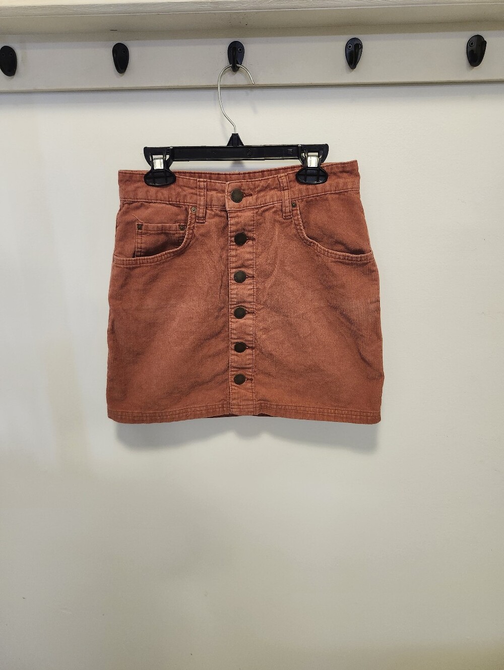 Billabong Rust Color Corduroy Button-Front Mini Skirt Size 25